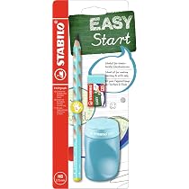 Stabilo Easy Temperamatite Per Mancini (Azzurro) + Staedtler Forbici Ergonomiche Per Bambini: Kit Scuola Perfetto