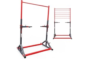 K-Sport: Free standing Pull-Up Bar Up To 150 KG - Training Station With Pull-Up Bar & Handles For Dips - Pull-Up Tower For Muscle Training, incl. E-Book