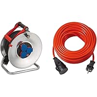 Brennenstuhl Garant S IP44 Kabeltrommel (50m - Stahlblech, kurzfristiger Einsatz im Außenbereich) silber & Bremaxx…