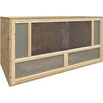 Terrario Per Tartarughe 120x60x60 Cm - Legno OSB-3, Tetto Aperto, Igrometro Integrato, Prodotto UE