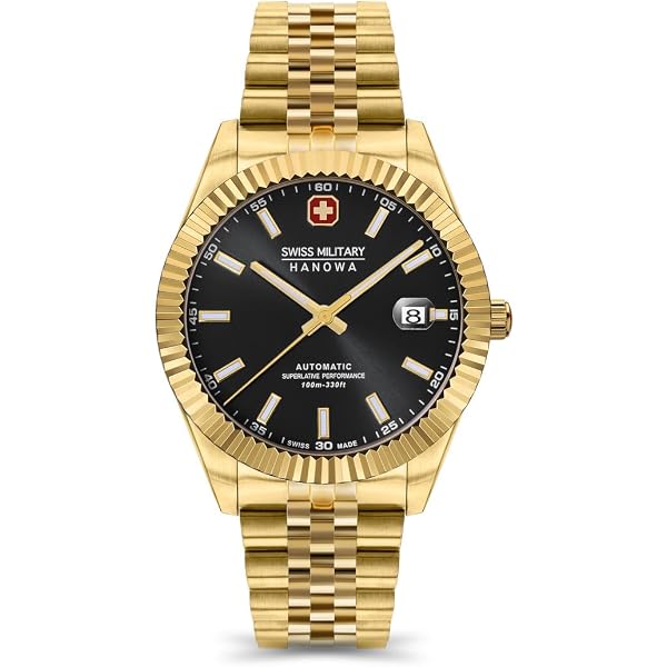 Montre Mécanique Suisse HERMA Incabloc - Style Militaire - Étanche - Acier - Cadran Champagne/doré - Occasion