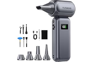 YUSMAN Souffleur à Air Comrimé Électrique 180000RPM - Mini Souffleur avec Réglage de Puissance 0-100% - pour Nettoyage PC, Clavier, Boîtier et Intérieur Auto