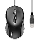TECKNET Wired Mouse, Mice Wired Optical USB Computer Mouse With 3600 DPI Tracking, Gaming Grade Sensor, 6 Buttons, Business O