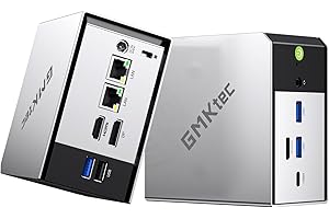 GMKtec Nucbox M5 Plus Mini-PC Gaming - Mini-Ordinateur AMD Ryzen 7 5825U avec 32 Go (2x16 Go) DDR4, SSD PCIe 3.0 512 Go, Micro-PC avec Double LAN 2,5G et Triple Affichage - Noir