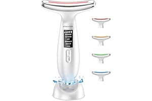 SHISOUTEK Massaggiatore Viso Lifting Elettrico Antirughe: Dispositivo di Bellezza a 5℃ del Freddo e 45℃ Terapia del Caldo - Face Massager con 6 Modi 4 LED - EMS Lifting Gua Sha Massaggio Rassodante Collo Viso