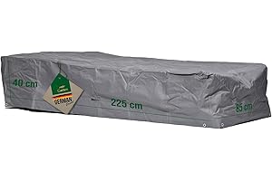 MEHR GARTEN Funda para tomar el sol 225 x 85 x 40 cm | poliéster tejido Oxford 600D, color: gris