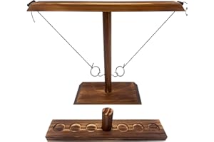 KEEPAA Ring Toss Game Fun Sports Outdoor Indoor Handmade Wooden Ring Toss Hooks Fast-paced Interactive Game,for Home Party Adults Fast-paced Interactive Game Party Family