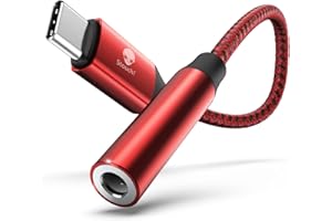 Stouchi Adapter USB C na jack, USB typu C na 3,5 mm, adapter słuchawkowy, Aux Audio Dongle, Hi Res DAC Chip, kompatybilny z Samsung Galaxy S23 S22 S21 Ultra Note 20 S20, Pixel 7, Pad Mini 6, Huawei