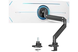 PUTORSEN Pesado Soporte de Escritorio para Monitor de Las Pantallas de TV, LCD y computadora de17”-49”, Brazo de Monitor con Resorte de Gas, Aluminio, Capacidad de Carga es 20 kg