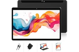 MEBERRY Tablette 10 Pouces Android Tablette Tactile, 4 Go RAM 64 Go ROM, Certification GMS, 4G LTE Dual SIM & Dual Caméra | 6000mAh | Bluetooth |Tablette - Noir