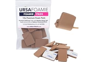 URSA STRAPS URSA Lot de 12 coussinets en mousse pour microphones Lavalier – Coussinets de micro doux pour réduire le bruit des vêtements et protéger contre les frottements – avec adhésif hypoallergénique (caramel