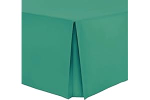 NIMSAY HOME Easy Care Plain Dyed Polycotton Box Pleated Base Platform Valance Bed Sheet with 40cm (16 inch) Skirt - King - Viridis Green