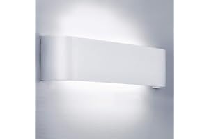 Lightess Apliques Pared Dormitorio LED 16W, 1600LM Lámpara de Pared Moderna Blanco Luz de Aluminio IP44 Lampara Pare Interior para Salón Dormitorio Sala Pasillo Escalera 6000K Blanco Frío