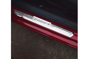 ENFILY 2 pièces de Protection de seuil de Porte de Voiture pour Opel Corsa 2016-2019, Garniture de pédale d'usure de Couverture de seuil de pédale de Protection Accessoires