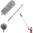 Duomama Microfiber Cobweb Duster with 100" Extension Pole - Clean Ceilings, Furniture, and More!