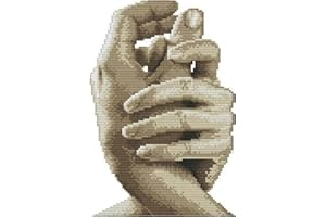 CUKOL CUKOL Cukol Kit Punto Croce Prestampato Mano Nella Mano, Ricami Disegni Punto Croce Kit da Ricamare Quadri per Bambini Principianti, Set Kit Ricamo Punto Croce Schemi Completo Stampato Stampati Prestampati