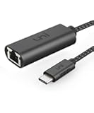 uni Adaptateur USB-C vers Ethernet, Adaptateur Thunderbolt 3 USB C vers RJ45 Réseau LAN Ethernet Gigabit, Compatible avec MacBook Air 2018, Dell XPS, Surface Book 2 / Go, Pixelbook