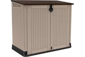Koll Living Garden Mülltonnenboxen von 848- bis 2020 Liter wählbar - aus Wetter- & UV-festem Kunststoff - mit Gasdruckfedern und Belüftungsystem (Typ 2-845 Liter - beige/braun)