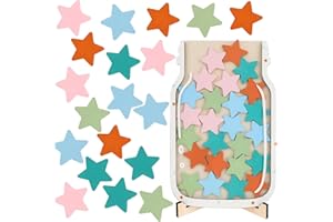 CKCSHI Star Reward Jar, Reward Incentive Jar with Stars, Good Behaviour Chart Reward Pot, Pink Reward Incentive Jar with Stars, Star Jar Reward System for Home School Classroom Teacher Parent
