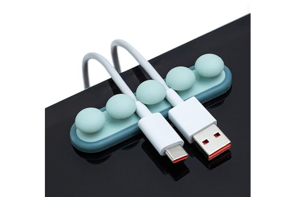 Mockery Cable Organisers,Cable Clips,Wire Organiser,Cord Management Organizer,Silicone Adhesive Hooks,Charging Accessory Cables Holder, Mouse Cable, PC, Office and Home (Blue, Pack of 1)