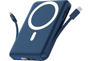 Yiisonger Magsafe Powerbank 10000mAh, Caricatore Portatile Magnetico Wireless 22,5W, Ricarica Rapida con Display LED e cavo di ricarica USB-C/Lighting per iPhone 15/14/13/12 Pro/Pro Max/Mini/Plus