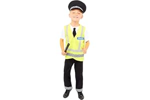 amscan - Unisex Kids UK Police Officer Uniform Fancy Dress Costume Age: 3-12 Years