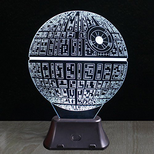 Pasway 3D LED Licht Nachtlichter Schreibtischlampen 3D-Visualisierung Tabellen Licht Lampe für Halloween Weihnachten Party, Warmweiß Beleuchtung (Runden) - 4