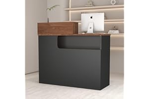 Heliosrider Empfangstheke & Empfangstresen – Theke mit offenen Ablagen, Rezeptionstheke aus Holzwerkstoff für Friseursalon, Beauty Studio, Laden, Supermarkt, Kasse(with Drawer B)