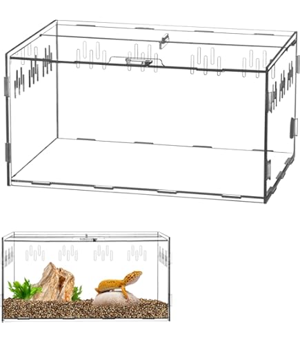 Terrario In Acrilico Per Rettili 9x9x9.5cm - Trasparente 360°, Per Ragni, Scorpioni, Lucertole, Con Ventilazione - Foto 10