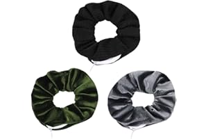 JUANXIAN Velvet Hair Tie Scrunchies for Girls & Women - Original Hidden Pocket Scrunchie with Zipper Pocket Storage for Accessories, Small Items, Keys, Money (3-Pack-B)