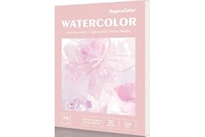 DagouColor Aquarell Papier Pad, A4, 1 Pack, 30 Blätter Säurefreie Kunst Zeichnungspapier, 300gsm für Künstler, Erwachsene, Kinder, Jungen, Mädchen