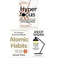 Hyperfocus, Atomic Habits, Deep Work 3 Books Collection Set
