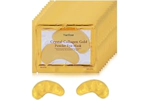 YANFICER Eye Mask,Eye Mask Patch,eye mask anti occhiaie,Maschera per gli occhi,24K Gold Maschera D'occhio Del Collagene e acido ialuronico,Eye Masks Anti-rughe ed anti-età,Idratante Eye Mask (20 coppie)