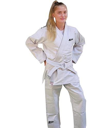 IPPONGEAR Future 2 judopak voor beginners en kinderen, inclusief witte riem, maat 100, elastiek en veterband aan de broek, 335 gr/m² stofdichtheid, wit