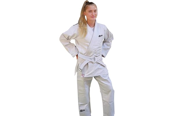 Starpro Kimono Judo - Uniforme Professionnel pour Entraînement et Compétition en Arts Martiaux, MMA, Taekwondo pour Hommes, Femmes & Enfants en 350 gr - 110-200 cm - Blanc et Bleu