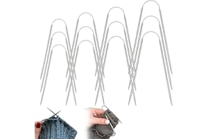 AJUNLKVDR 12 ferri da maglia per calze, 21 cm, ferri da maglia circolari in acciaio inox, set da 2 mm/2,5 mm/3 mm/4 mm, per calze, guanti, maniche