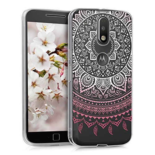 kwmobile Funda para Motorola Moto G4   Moto G4 Plus - Carcasa Protectora de  TPU  con dise  o de Sol hind   en  Rosa Claro Blanco Transparente 