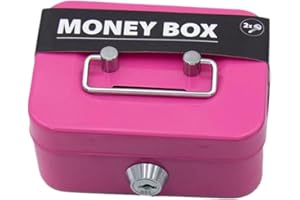 FOWAY Metal Cash Box Money Box With Lock Creative Portable Piggy Bank With Key Storage Box, Box For Coin Collection, Daily Household Coin Storage 11.5x8.5x5.8cm