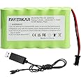 Fayerkar 7.2 V NI-MH Battery Pack, 2400 mAh Rechargeable AA RC Car Battery, 7.2 V Battery with Charging Cable, SM Plug for Remote Controlled Trucks, Lighting, Power Tools