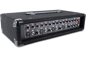 PULSE 4 Channel Powered PA Mixer Amplifier Mono Live Band PA System Amp 2x 100W