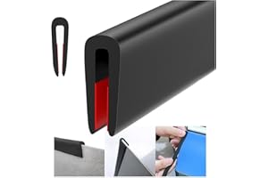 WZERHO Protection des bords autocollante pour tôles - Protection des bords en caoutchouc - Protection des bords - Bande en caoutchouc - Profilé en U - Noir