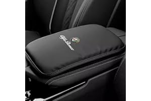 TBMAKE Auto Bracciolo Cuscino per Alfa Romeo Giulietta Giulia Stelvio Mito 147 156 159 166 Center Console Cuscino Impermeabile Bracciolo Coprisedile,Black