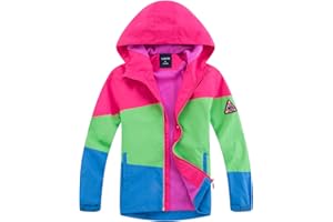 YoungSoul Chaqueta Color Block Chubasquero Impermeable Niña