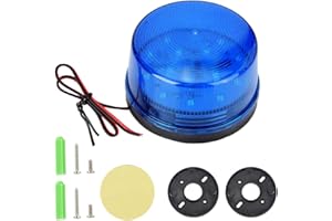 DIOCHE Señal de alarma azul de 12V, luz intermitente de alarma de luz estroboscópica LED azul sin sonido A prueba de explosiones, a prueba de polvo, se puede usar en el campo para el sistema de alarma de seg