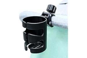 Vihir Portavasos para Cochecito, 360 Grados Ajustable Soporte de Bebidas, Universal Soporte para Silla de Ruedas, Bicicletas, Carrito Bebe, Scooters