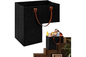 enseak Cesta Escalera,cestos De Escalera,Cesta para Escaleras,Cesta De Escalera,Escaleras con Asas De para Organizador De Escaleras Alfombradas De, Cesta Plegable De Fieltro, Color Negro