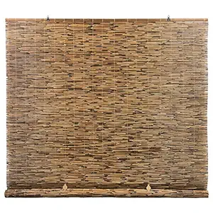 RADIANCE Cord Free, Roll-up Reed Shade, Natural, 60 x 72, Cocoa