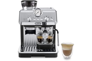 De'Longhi La Specialista Arte EC9155.MB, Machine Expresso Manuelle, Moulin intégré avec 8 finesses de mouture, Contrôle Actif de la Température, Buse vapeur MyLatte Art, Métal/Noir