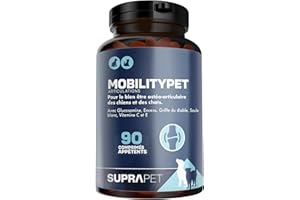 MYLAB NUTRITION SRLS Suprapet Articulations Chiens et Chats - Soutien Os et Cartilage 90 comprimés - Aliment complémentaire Naturel avec Boswelia Glucosamine, Chondroïtine, MSM et Griffe du Diable, Vitamine C