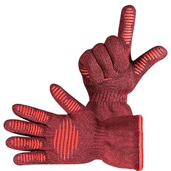 Menhoud Mhs Handschue Grillhandschuhe 2er Set Bis Zu 500 C En407 Zertifizierte Kaminhandschuhe Kochenhandschuh Ofenhandschuhe Finger Design Zum Schutz Gegen Schneiden Silikon Aramidfasern Bequem Und H